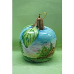 Ярославская майолика / Christmas tree toy "Apple with landscape"