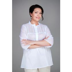 Снежинка / Snowflake / Blouse women's lace elongated with a stand-up collar
