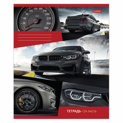 HATBER / Тетрадь 24 л. скоба, клетка, обложка картон, "Автопанорама" / 20 шт.