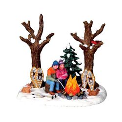 Composizione da tavolo 'Rest by the fire' (luminoso), 12,5x14,5x11 cm, batterie, LEMAX