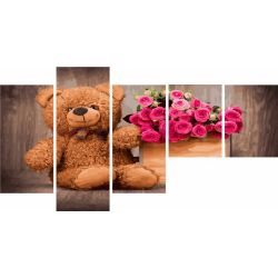 Опт-картина / Polittico Orsacchiotto con fiori