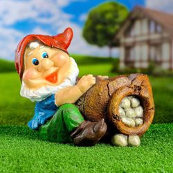 Хорошие сувениры / Figured planter "Gnome with a jug No. 1" 30x24x25 cm