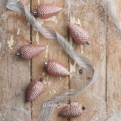 Kaemingk / Đồ chơi cây thông Noel Nón thông Alto - Nụ hồng 8 cm, 6 chiếc, nhựa, mặt dây chuyền