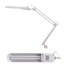 TransVit / Tischleuchte "Delta 1", Klemme, fluoreszierend, 11 W, grau, Höhe 70 cm, G23
