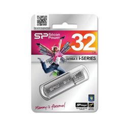SILICON POWER / 32 GB Flash Drive, Ultima II-I Series, USB2.0, Metal Case, Silver