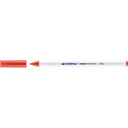 EDDING / Edding / Rotulador, tela, tinta pigmentada, punta redonda, 1 mm, lavable hasta 60 ° C Rojo