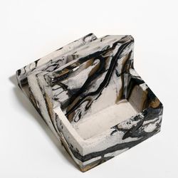 Сималенд / Organizer for stationery "Black-gold marble"