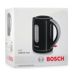 KETTLE BOSCH TWK7603, 1.7 litres, 2200w, closed heating element, plastic, black