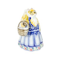 Гжельский Фарфоровый завод / Sculpture Fox with a basket underglaze colored paints, cobalt