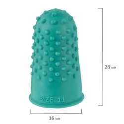 Rubber finger cots with holes, SET 10 pcs., Diameter 16 mm, green, STAFF "EVERYDAY"