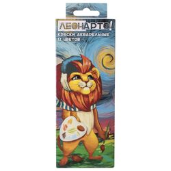 POLIPAX watercolor paint 12 colors, honey, without a brush, cardboard box, Euro slot