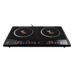 Tile electric induction KITFORT KT-104, 4000 W, 2 rings, 20 modes, 7 programs, button control, black