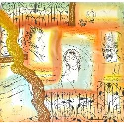 Handmade silk handkerchief "Wonderful moment" (on the theme of manuscripts and drawings by A.S. Pushkin)
