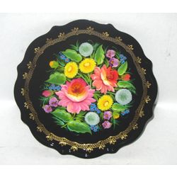 Сувениры из Н.Тагила / Souvenirs from N. Tagil / Tray "Baroque. Spring bouquet", 19 cm