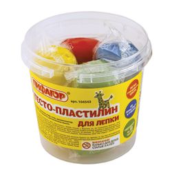 The plasticine plant-based (modeling dough) PYTHAGORAS, 4 colors, 240 g, plastic Cup