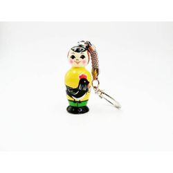 Vyatka souvenir / Keychain - matryoshka "Ivan with a rooster"