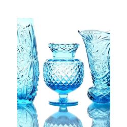 Гусевской Хрустальный завод / Crystal vase for flowers "Cranberry" turquoise