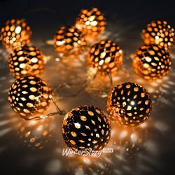 Kaemingk / LED garland Moroccan Balls 3.8 m, 20 warm white lamps, transparent PVC, IP20