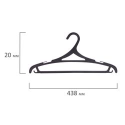 Shoulder hangers, size 46-48, SET 3 pieces, plastic, flat, crossbar, hooks, black, LOVE