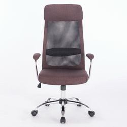 Office chair BRABIX "Flight EX-540", chrome, fabric, mesh, brown