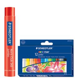Oil pastels art thickened STAEDTLER (Germany) "Noris club Jumbo" 12 colors round cross-section