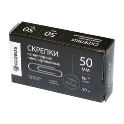 Smooth paper clips, 50 mm, 50 pieces, Nickel
