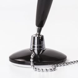 BRAUBERG / Ручка шариковая настольная "Стенд-Пен Блэк1", СИНЯЯ, цепочка, 50 шт.