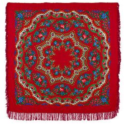 Павловопосадский платок / Shawl "Bracelet", with woolen fringe