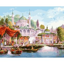 Опт-картина / Sayılarla boyama 40x50 Suyun yanında Saray
