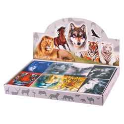 BRAUBERG / Non-ruled notebook "Animals" SMALL FORMAT 40 sheets A7, 64x82 mm, gluing, plastic 3D cover, assorted