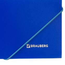 Folder on elastics BRAUBERG "Neon", neon, blue, up to 300 sheets, 0.5 mm