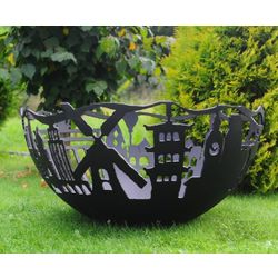 "Cities" outdoor fireplace for the campfire of metal - laser cutting