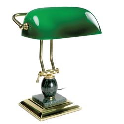 Table lamp made of marble GALANT base - green marble with gold trim