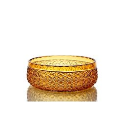 Гусевской Хрустальный завод / Crystal salad bowl "Bratislava" large amber