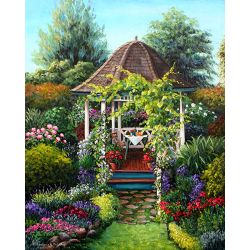 Опт-картина / Dipinto con i numeri 40x50 Gazebo in giardino