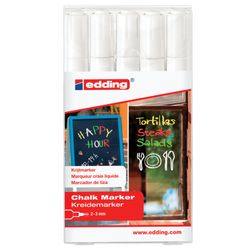 Pennarelli a gesso EDDING 4095 SET 5 pz., 2-3 mm, ASSORTITI, cancellabili con umidità, per superfici lisce