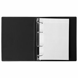BRAUBERG / Notebook on rings A5 (180x220 mm), 80 sh., PVC cover, cage, black / 4 pcs.