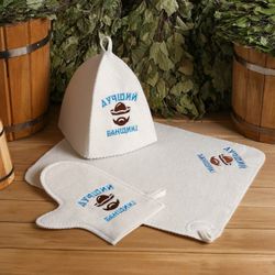Добропаровъ / Dobroparov / 3-piece bath set "The best bathhouse attendant", white, wrapped