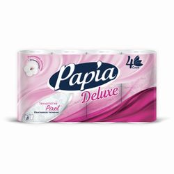 PAPIA / Toilet paper DELUXE white, 4-ply (8x16 m), 8 pcs.
