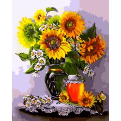 Опт-картина / Pintura por números 40x50 Girasoles Miel