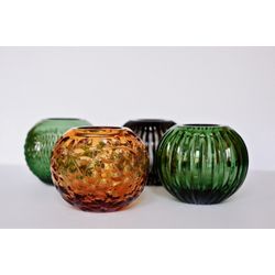 Гусевской Хрустальный завод / Crystal vase for flowers "Multicolor" small amber