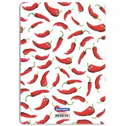 BRAUBERG / Notebook 40 l. checkered cover SoftTouch, beige paper 70 g / m2, stitching, А5 (147х210 mm), HOT PEPPERS / 10 pcs.