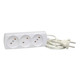 RADIST / Extension cable ECONOM P16-010, 3 sockets without grounding, 5 m, 2x0.75 mm, 1300 W, white