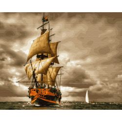 ВанГогВоМне / VanGogVoMne / Paint by number "Old ship" 40x50 cm