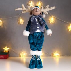 Сималенд / Interior doll "Oleshka in a blue velvet suit"