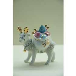 Ярославская майолика / Christmas toy "Deer with a bag"