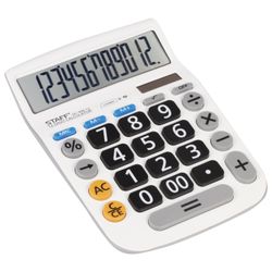 Desktop calculator STAFF PLUS DC-999-12 (194x136 mm), 12 digits, dual power supply, BIG BUTTONS.