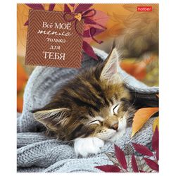 HATBER / Notebook А5, 40 sh., Bracket, cage, cardboard cover, "Life is not the same without a cat" / 10 pcs.