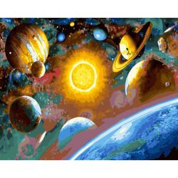 Опт-картина / Pintura por números 40x50 Desfile de planetas