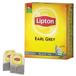 LIPTON / Tea "Earl Gray" black, 100 sachets with 2 g tags